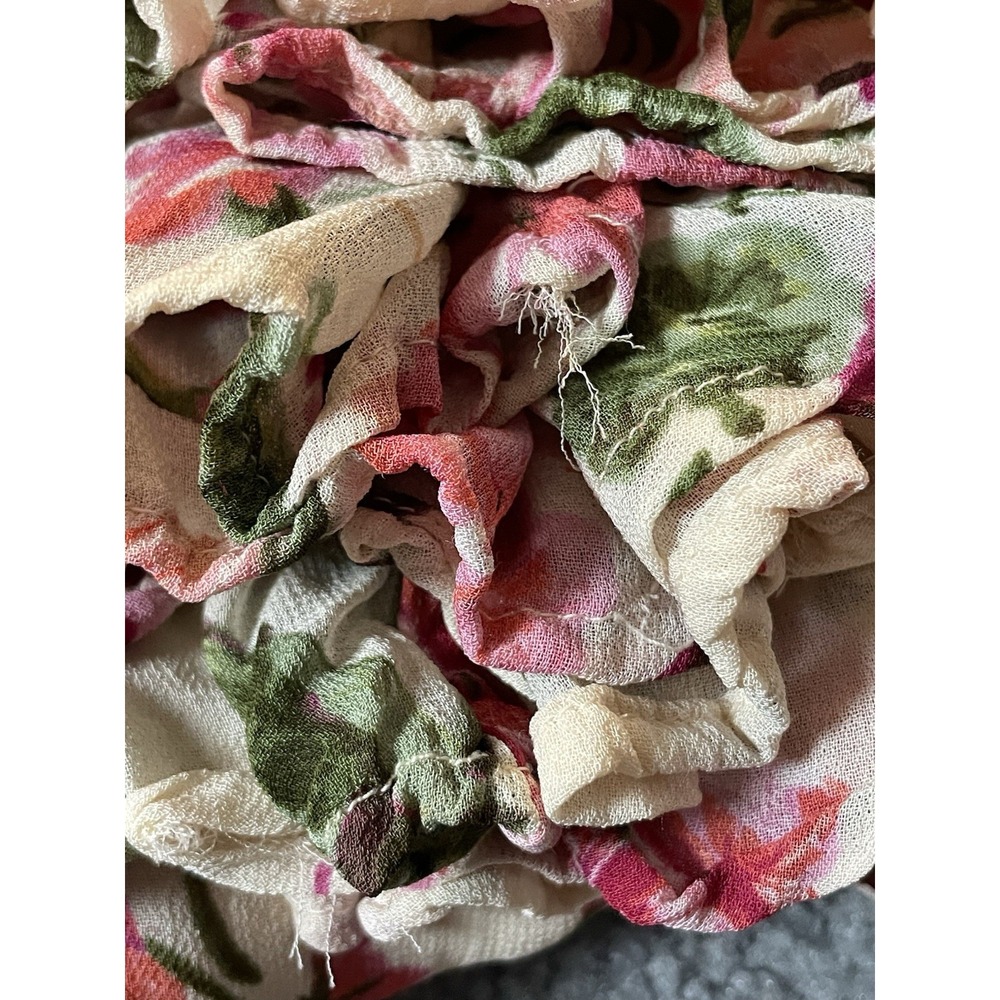 Vtg 80s Olivia Reversible Floral Maxi Dress 1X Pink Beige Rayon Boho Cottagecore - Picture 11 of 12